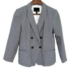Banana Republic blazer, double breasted, in a stretch cotton blend, gingham